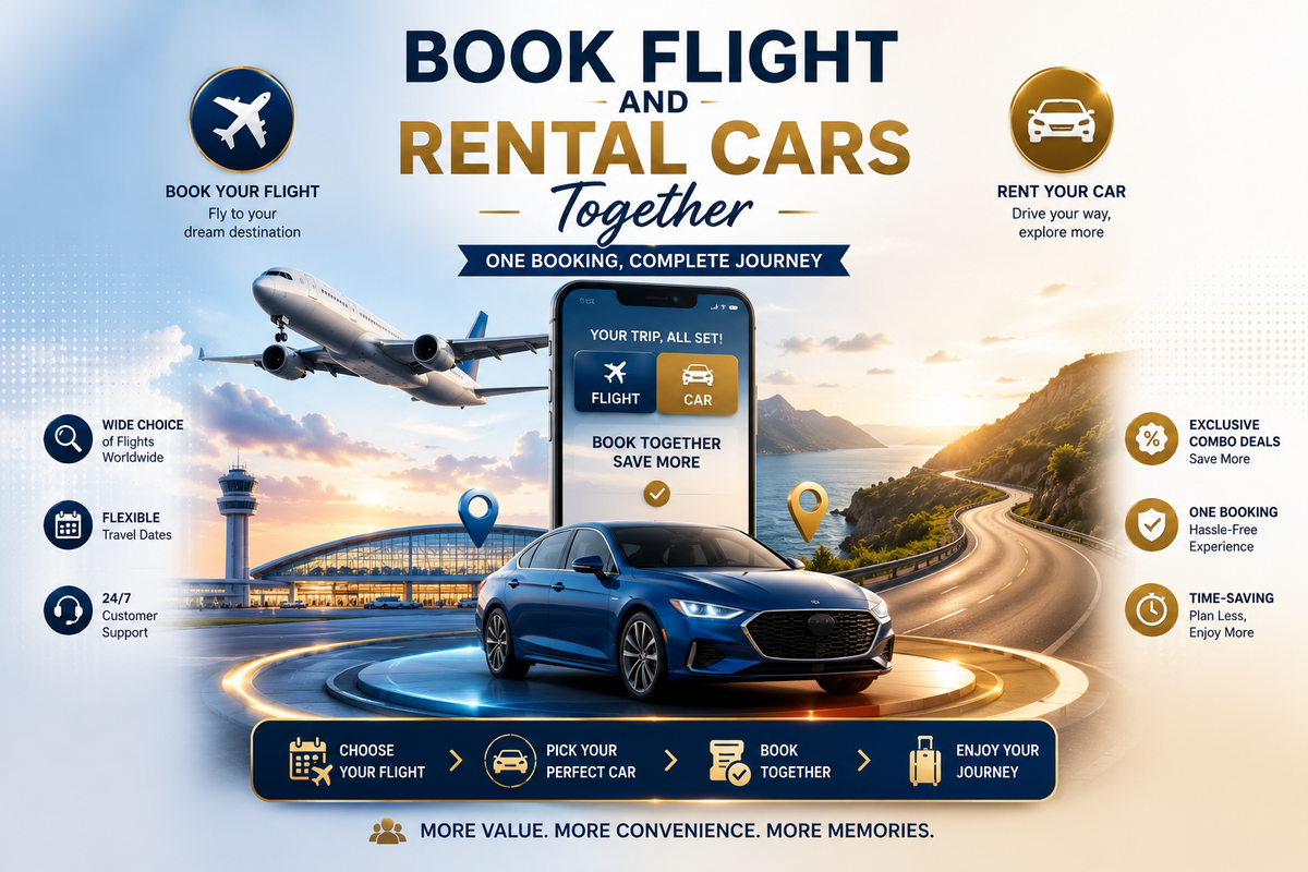book flight and rental cars together