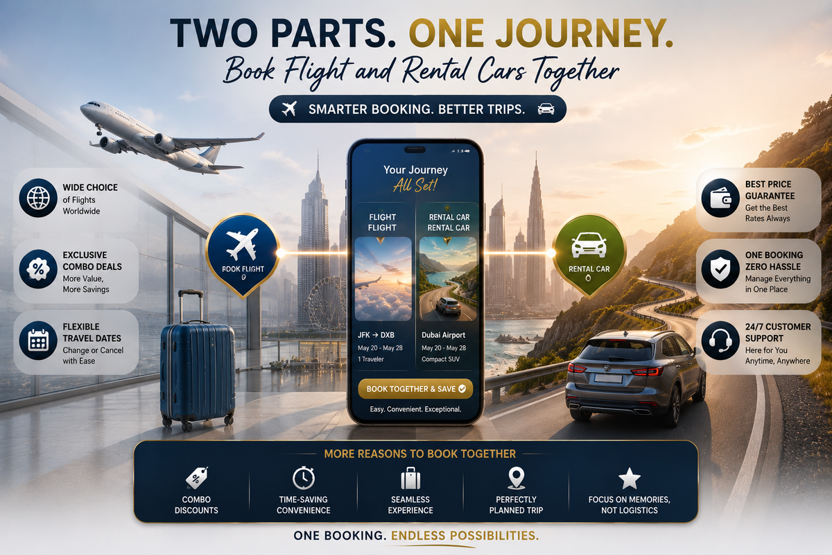 book flight and rental cars together